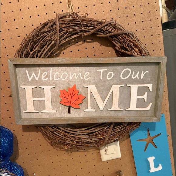 Other - Welcome to Our Home Sign with Wreath